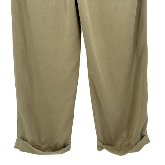 Tommy Bahama Relax Mens 33 Pants Silk Pleated Cuffed Tan Straight Leg - Picture 6 of 11